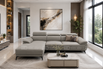 SOFA GÓC CHỮ L BỌC DA CÓ TỰA ĐẦU RỘNG RÃI - Ảnh 2