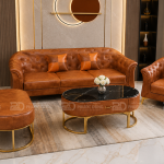 SOFA TÂN CỔ ĐIỂN ĐƠN GIẢN BỌC DA TCD 008