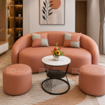 SOFA BĂNG CONG BỌC DA NHỎ GỌN