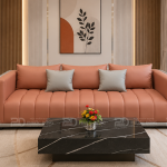 SOFA BĂNG BỌC DA PHOM VUÔNG THIẾT KẾ RÃNH