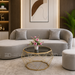 SOFA BĂNG LƯỢN SÓNG BỌC NHUNG