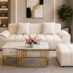 SOFA BĂNG MÚI BỌC DA NỆM CHIA RÃNH