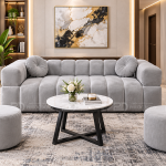 SOFA BĂNG MÚI BỌC NHUNG TAY VUÔNG