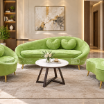 BỘ SOFA BĂNG BỌC NHUNG DÁNG LƯỢN