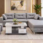 SOFA GÓC CHỮ L BỌC NỈ GỐI GIẬT 2 NÚT SÀNH ĐIỆU