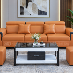 SOFA BĂNG BỌC DA CÓ TỰA ĐẦU TD003 LƯNG TRƠN