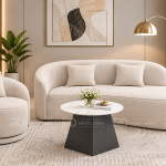 SOFA BĂNG LƯỢN SÓNG BỌC NỈ KÈM GHẾ ĐƠN